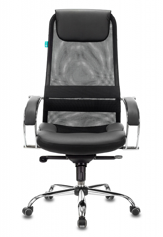 Кресло руководителя Бюрократ CH-609SL черный TW-01 TW-11 искусст.кожа/сетка/ткань с подголов. крестовина металл хром